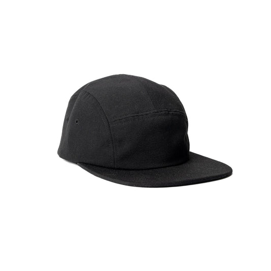 recycled-poly-flat-brim-5-panel-hat-y1 Web_PDP-FlatBrim5PanelHat_Studio_Front_Black.jpg